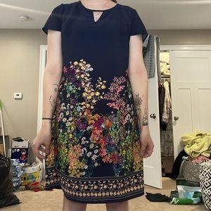 Merona navy floral spring dress